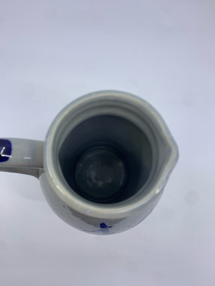 GREY AND BLUE POTTERY PITCHER.