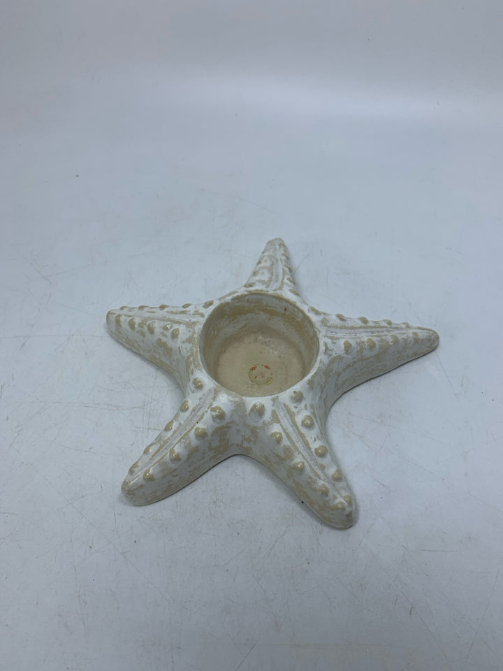 CERAMIC WHITEWASHED STARFISH.