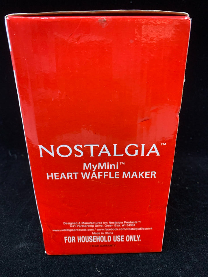 NIB HEART WAFFLE MAKER MYMINI NOSTALGIA.