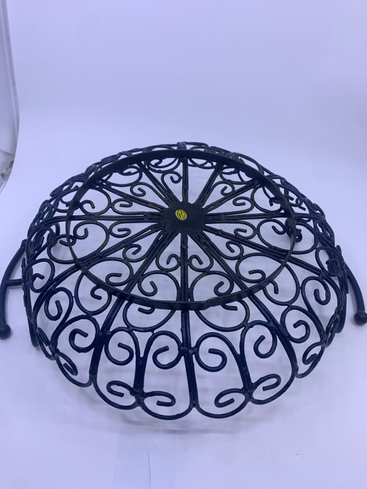 HEAVY METAL BLUE BOWL W HANDLES.