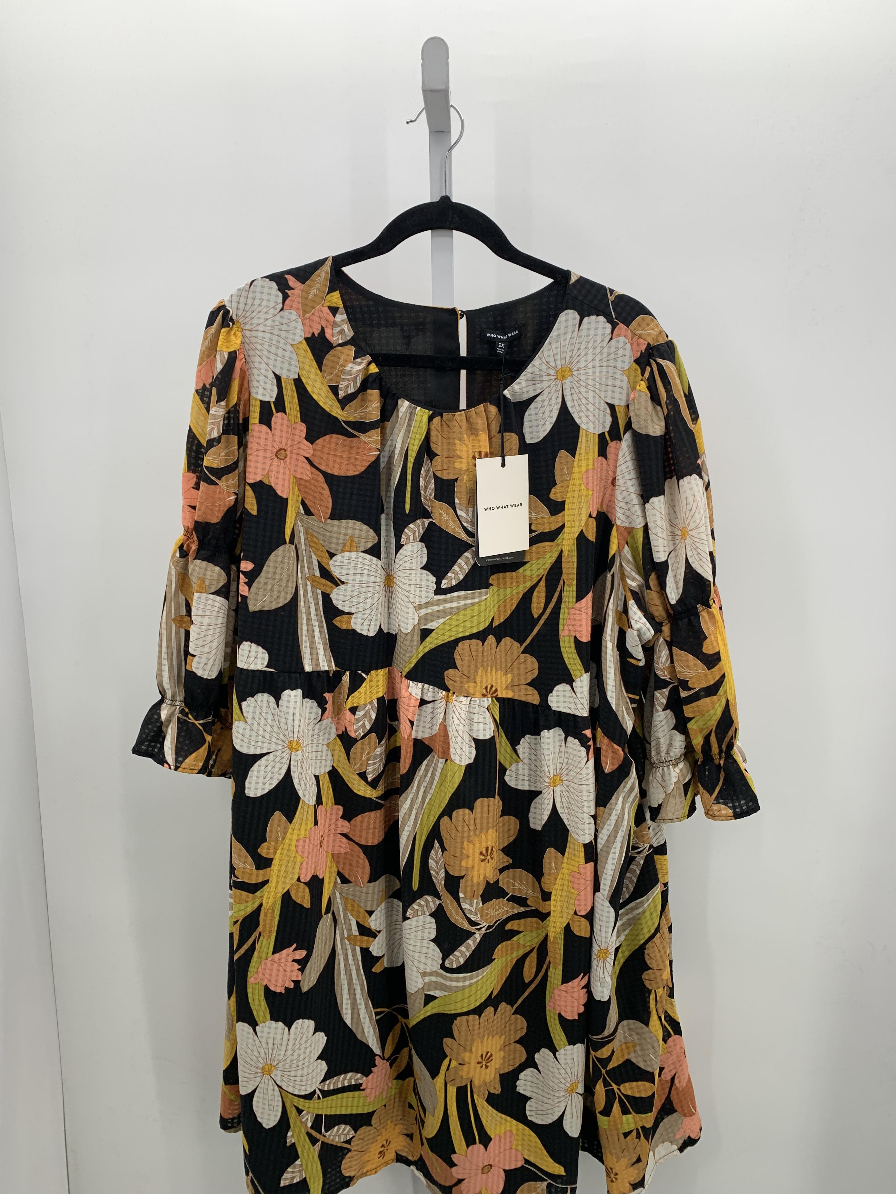 Who What Wear Size 2X Womens 3/4 Sleeve Dress