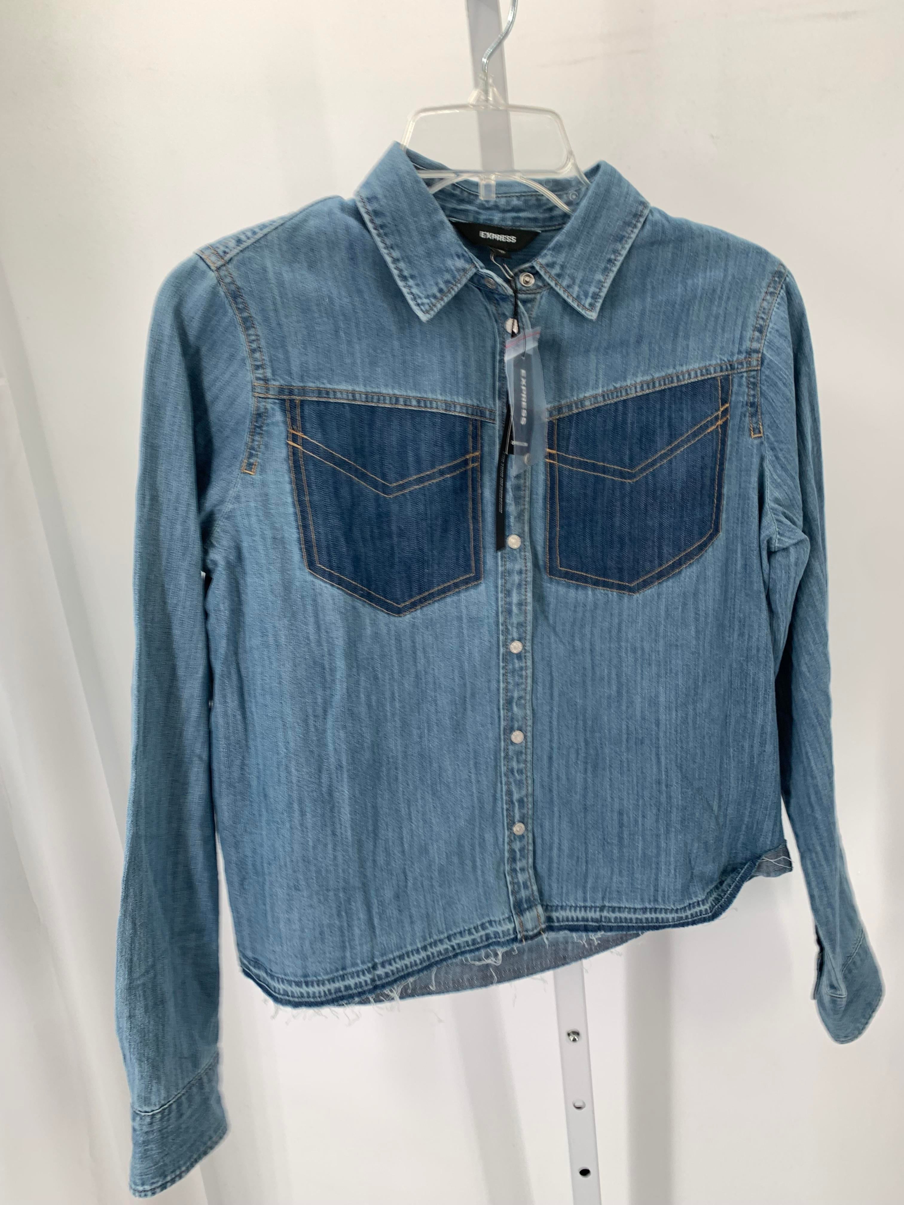 Express Size X Small Misses Long Sleeve Shirt