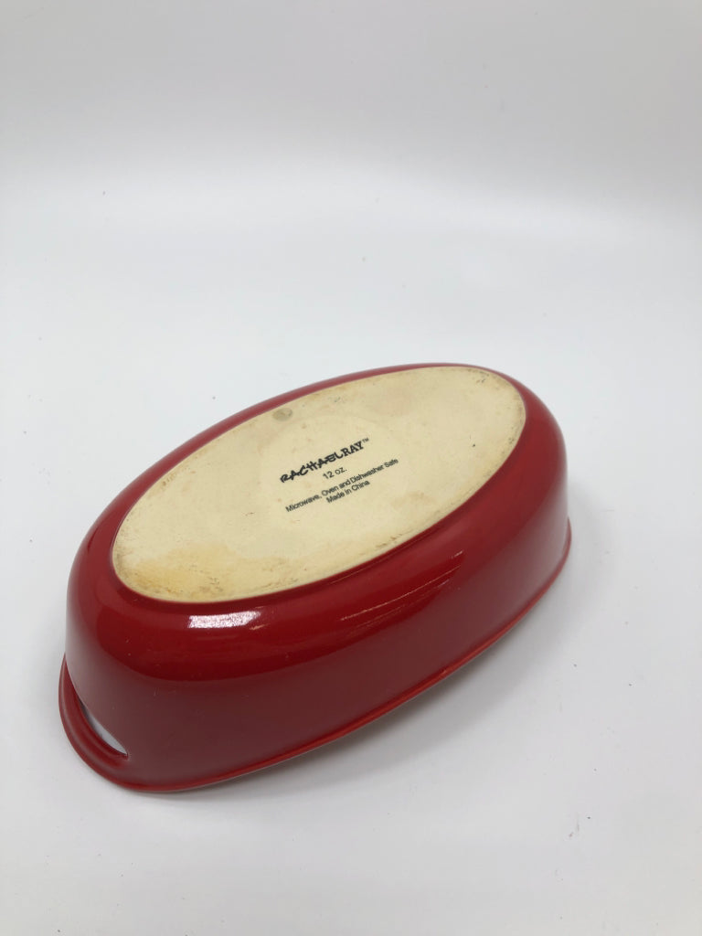 RACHEL RAY RED BAKING DISH W/HANDLES.
