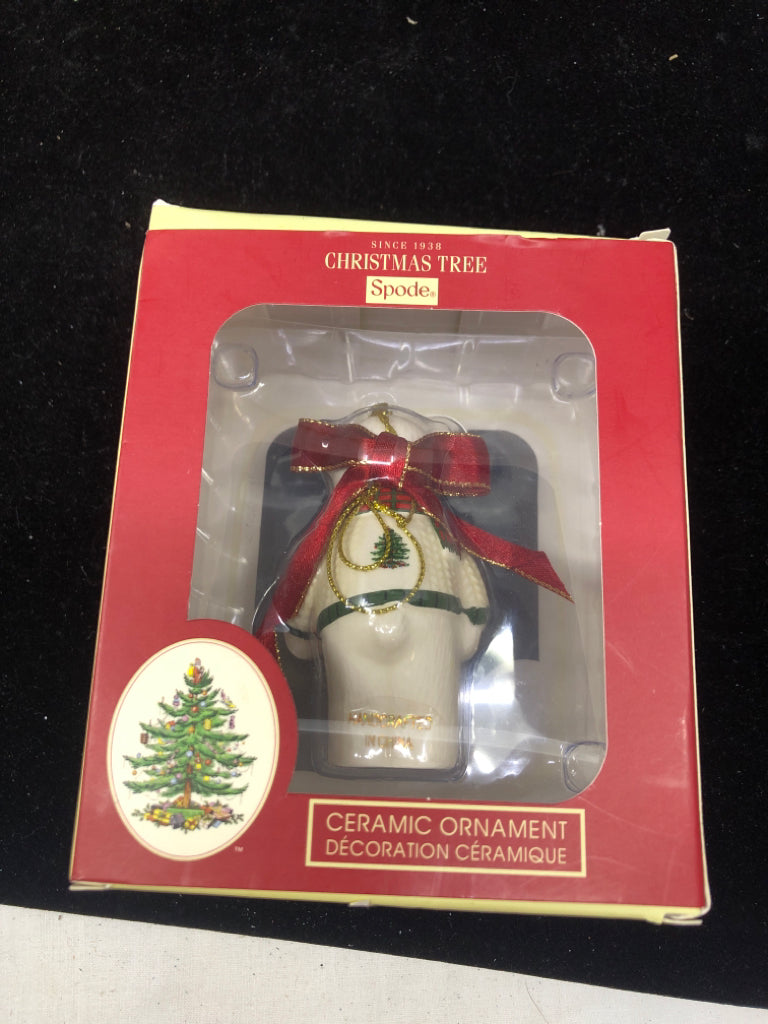 SPODE TEDDY BEAR ORNAMENT.