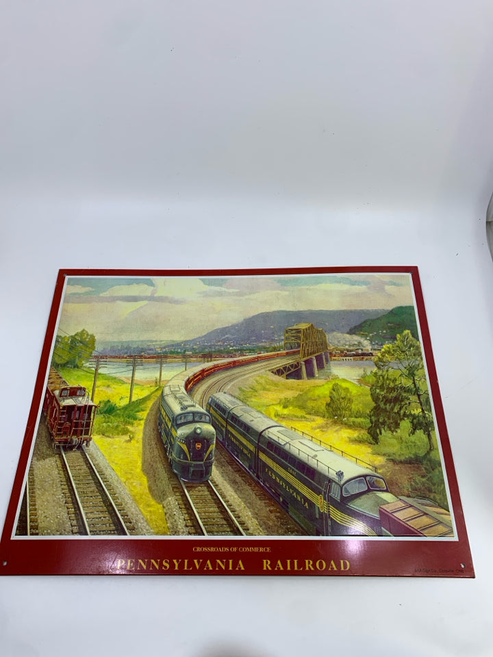 PENNSYLVANIA RAILROAD METAL SIGN.