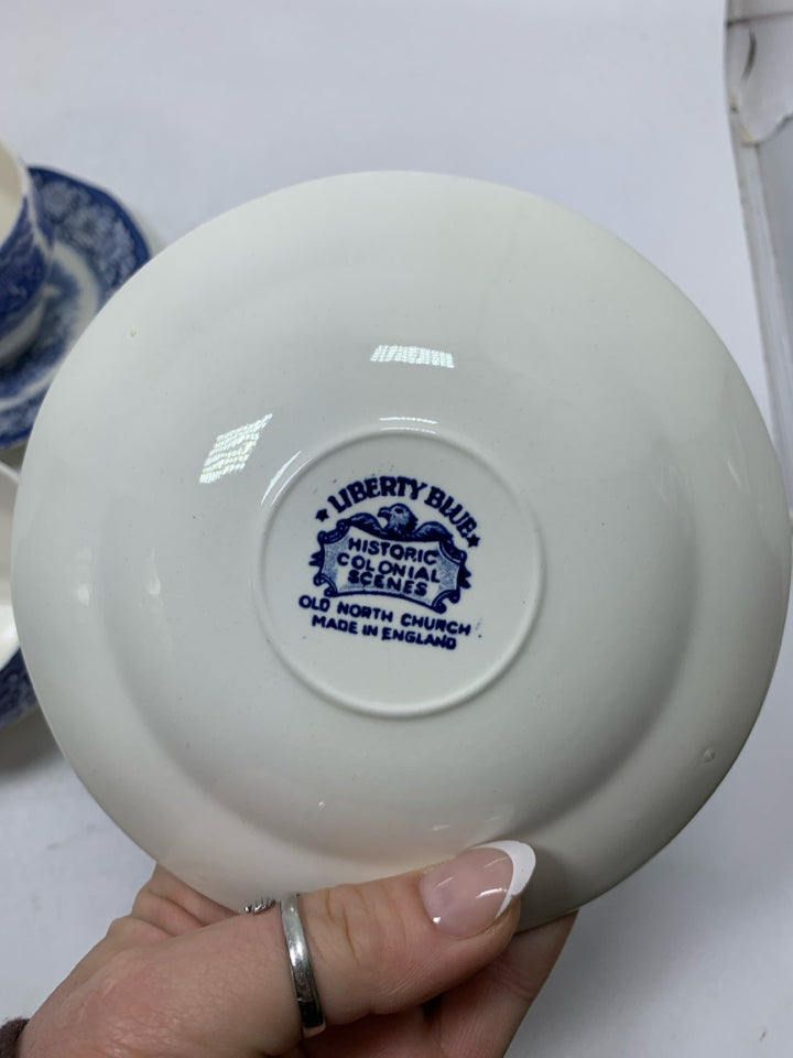 2 VTG LIBERTY BLUE CUP + SAUCERS