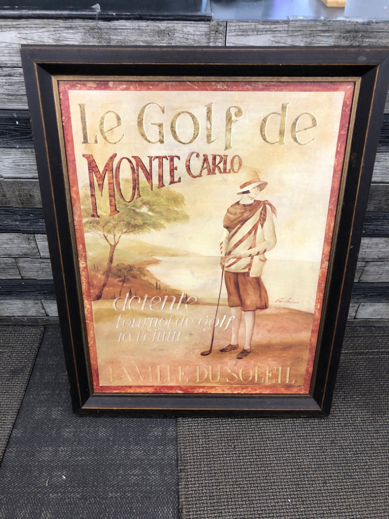 LE GOLFE DE MONTE CARLO WALL ART.