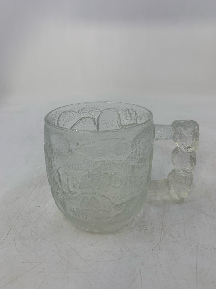 VTG FLINTSTONES ROCKY ROAD GLASS MUG.
