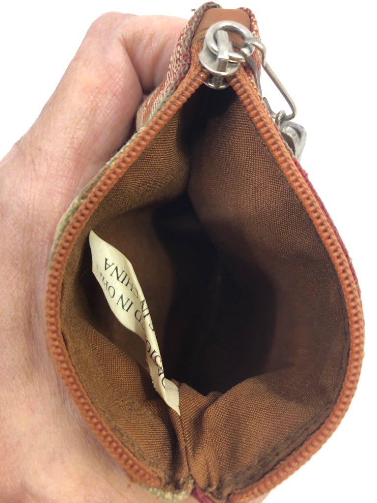 SMALL LONGABERGER PLAID COIN HOLDER W BASKET ZIPPER.
