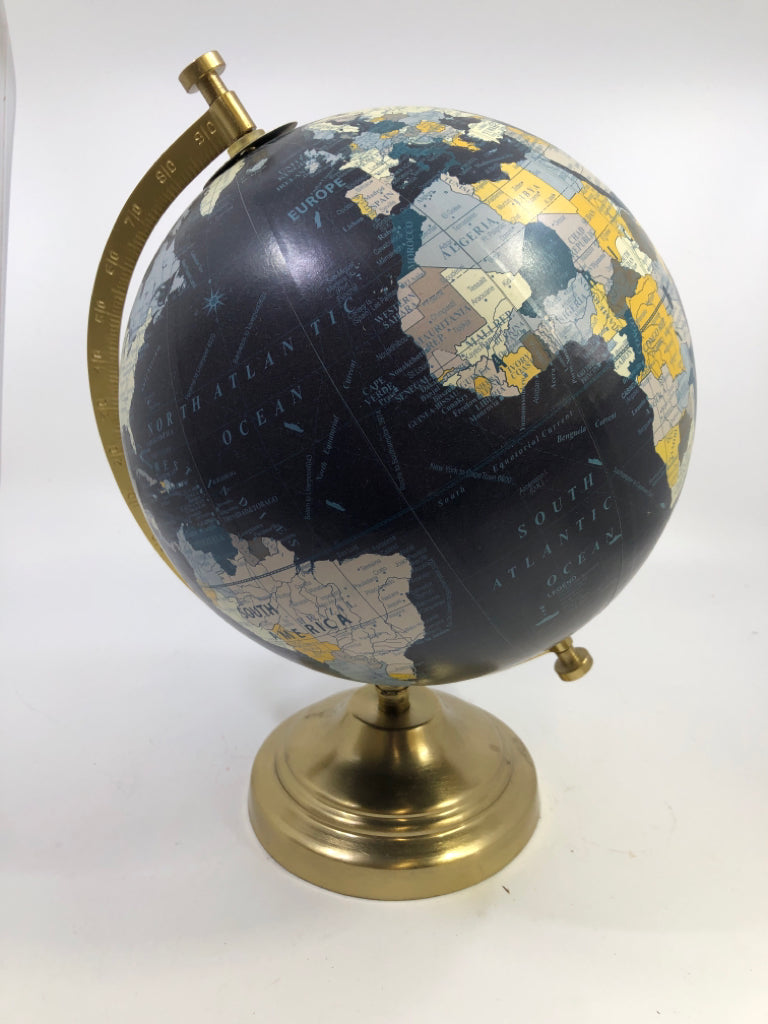 GOLD BASE GLOBE DESK DECOR.