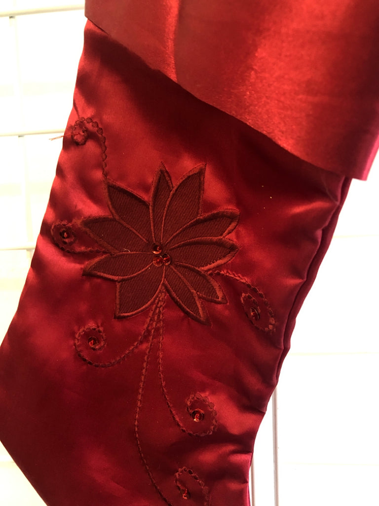 RED SATIN STOCKING.