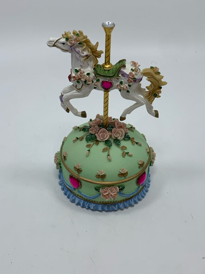 STEPHANIE PAINTED PONIES SPINNING CAROUSEL BOX.