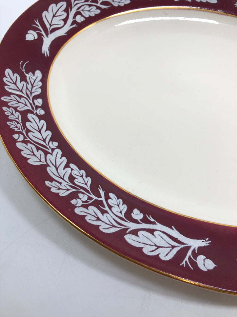 VTG ROYAL RED CENTURY SERVICE ACORN PLATTER.