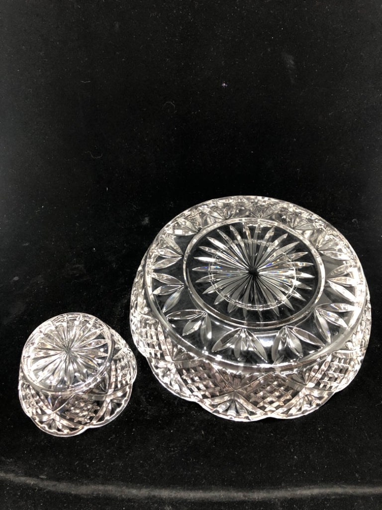 2PC DUBLIN CRYSTAL DIP AND CHIP BOWL.