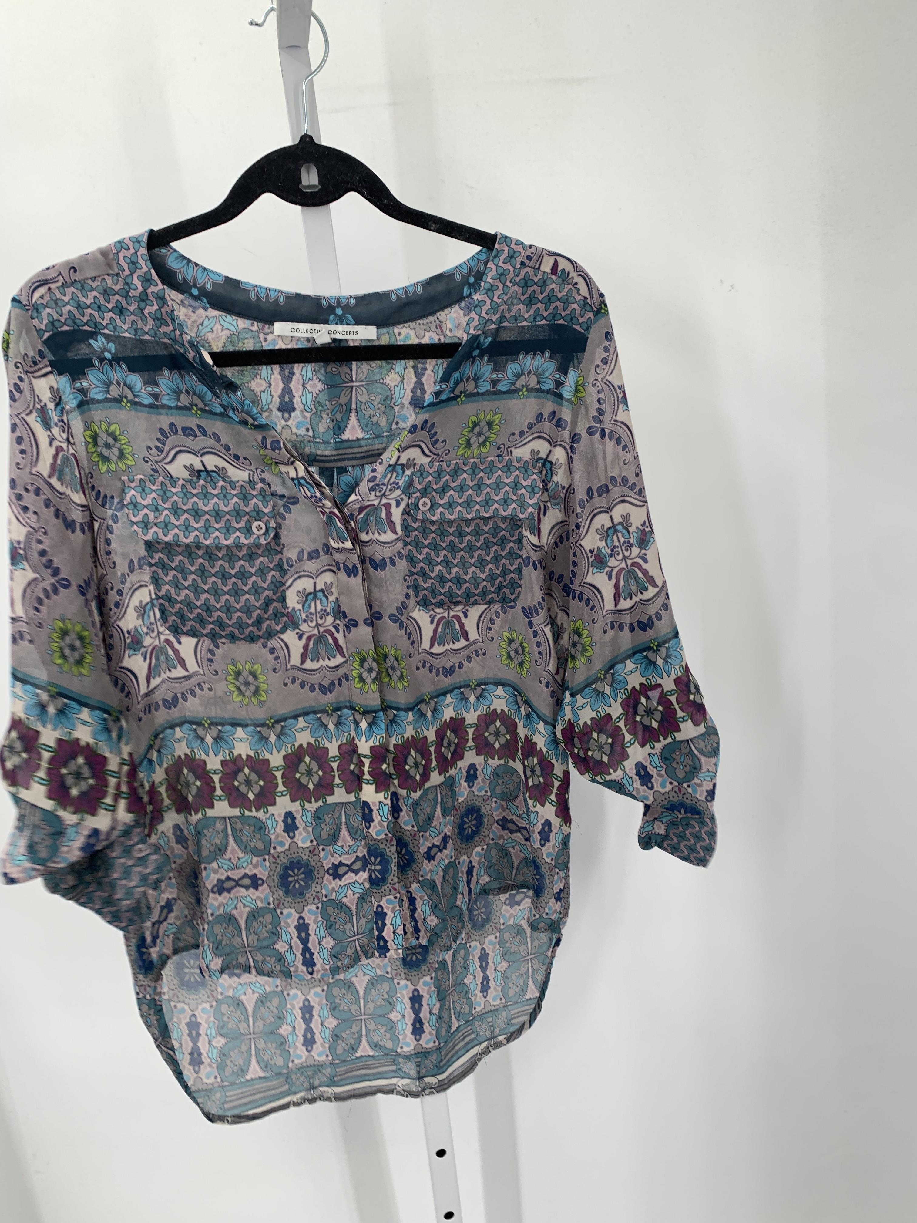 Collective Concepts Size Medium Misses 3/4 Sleeve Shirt