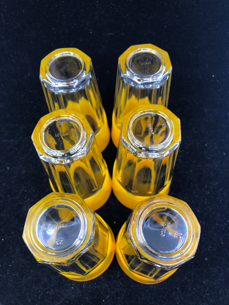 6 VTG ORANGE RIMMED GLASSES.