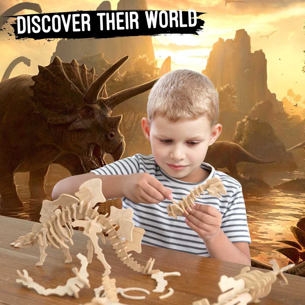 DIY 3D Wooden Puzzle 6CT, Dinosaur