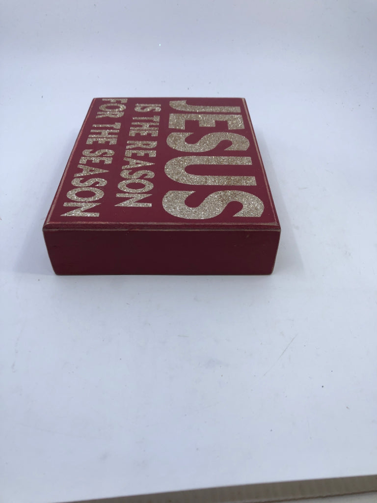 JESUS MAROON BLOCK SIGN.
