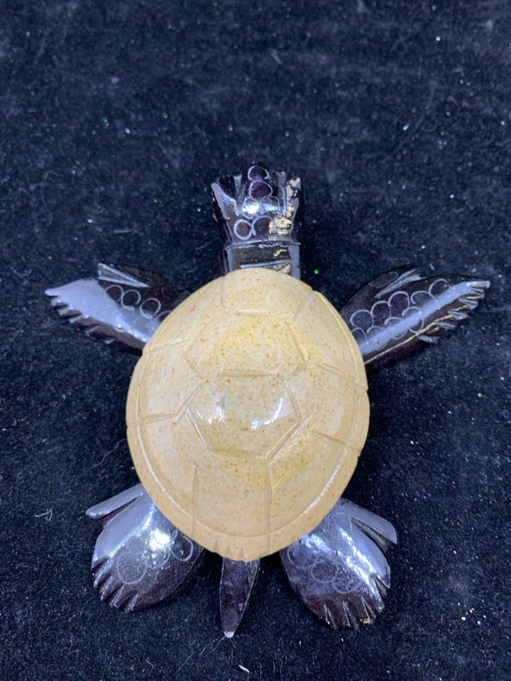 POLISHED STONE TURTLE BLACK/TAN.