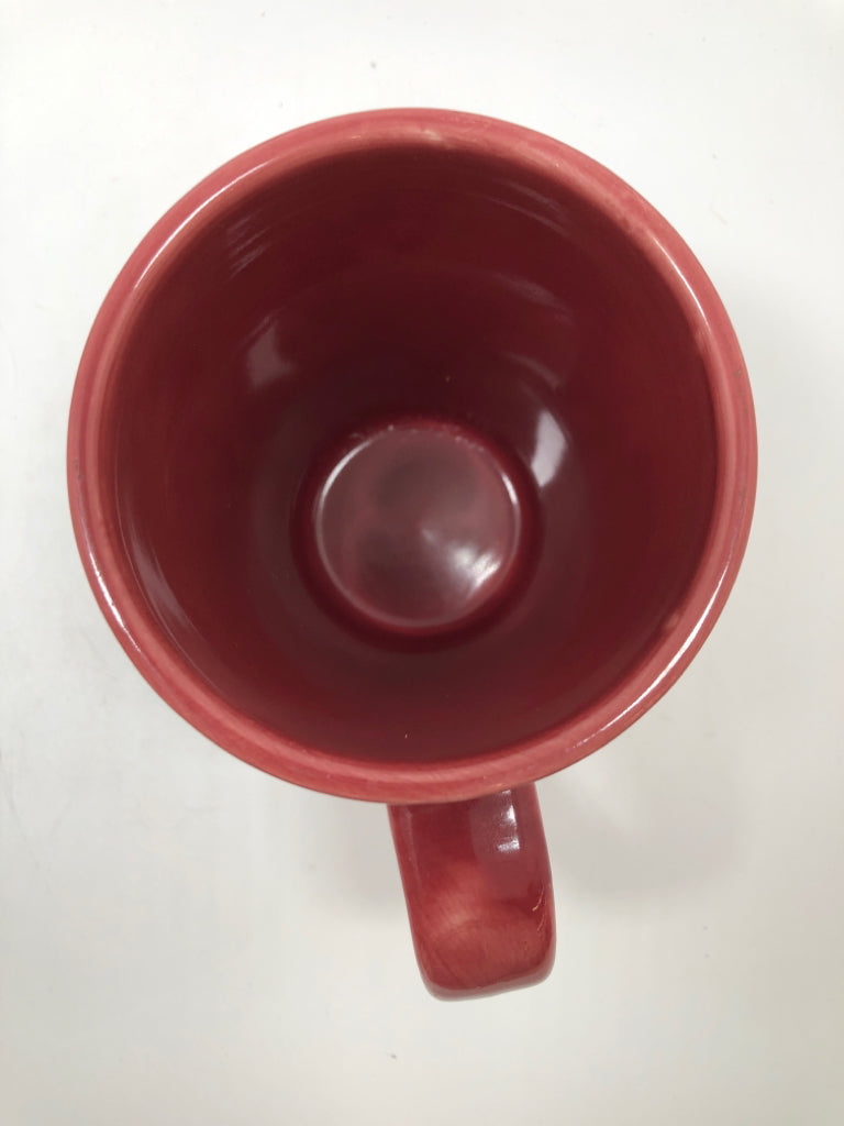MAROON CERAMIC MUG.