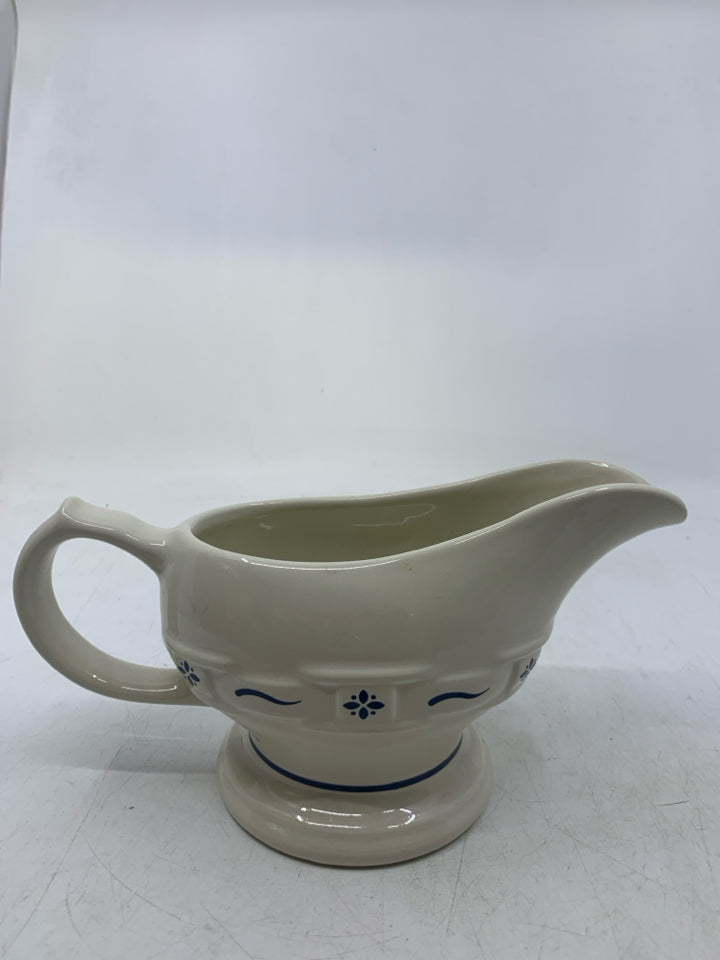 FOOTED GRAVY BOAT BLUE.