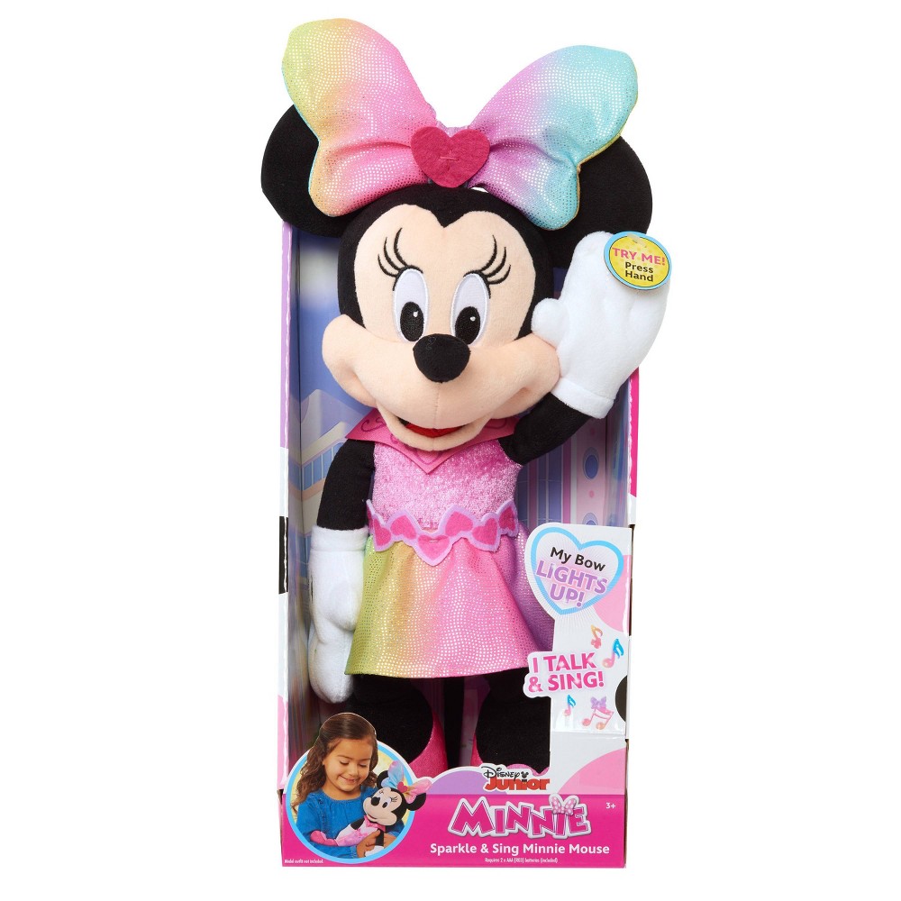Disney Junior Minnie Mouse Sparkle and Sing Minnie Mouse 13 Inch Feature Plush