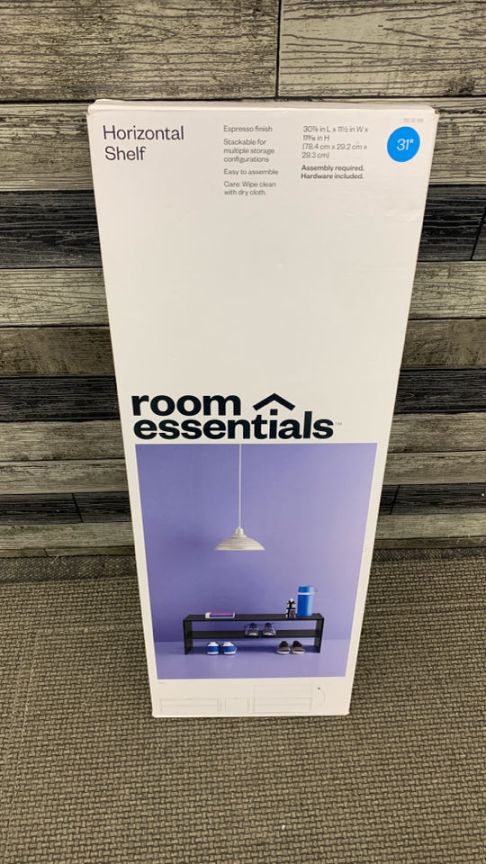 NIB HORIZONTAL SHELF ESPRESSO FINISH.