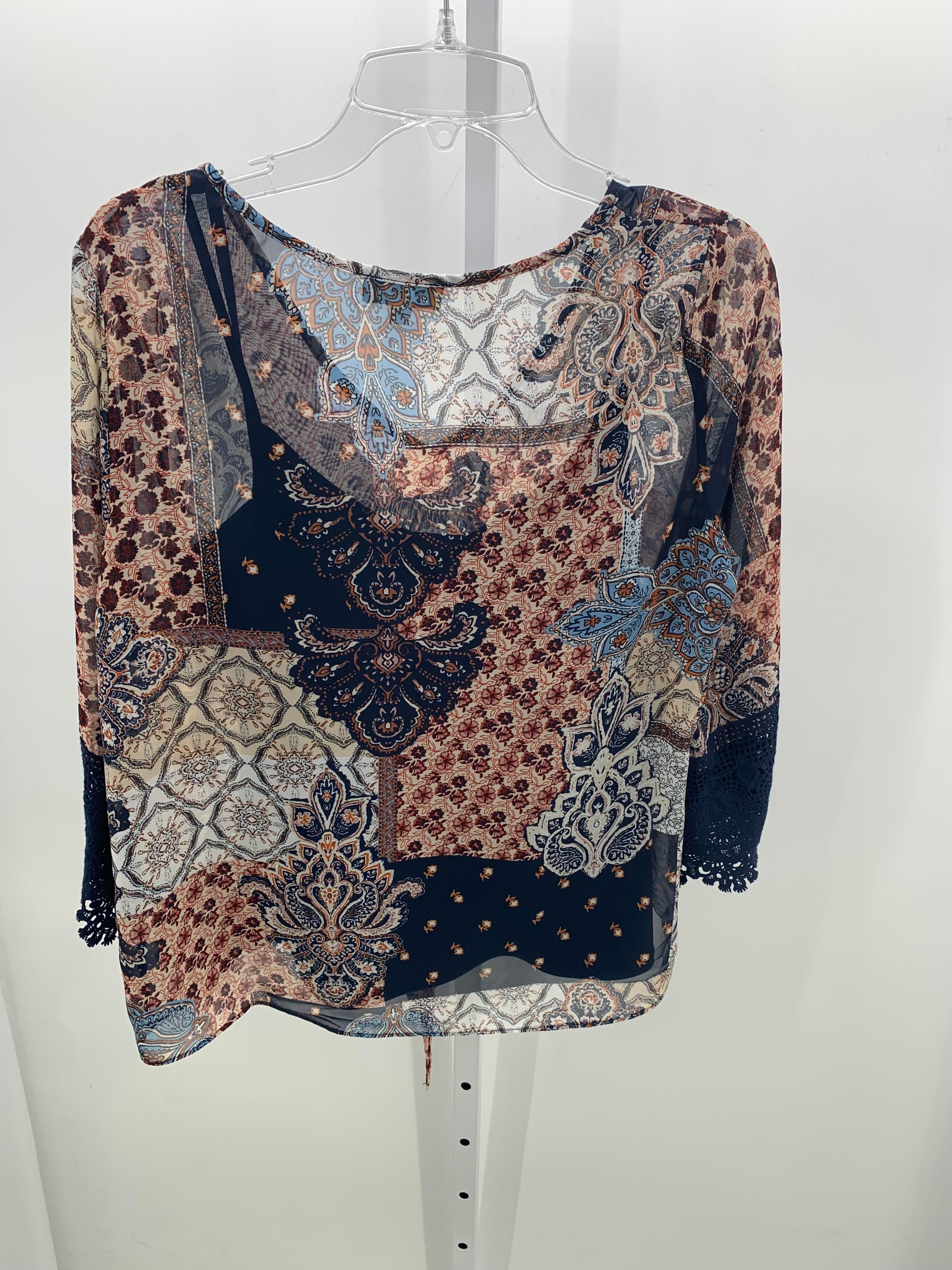 Chenault Size Medium Misses 3/4 Sleeve Shirt