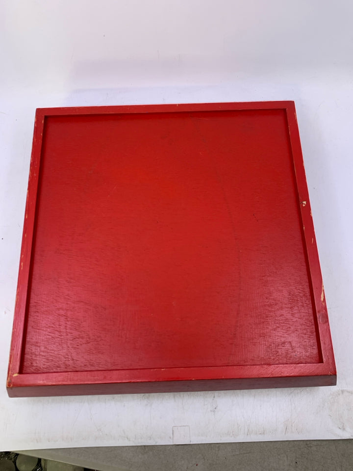 RED WOOD OUTSIDE W/ TILE BOARD WALK SCENE SAIL BOAT WHALE.