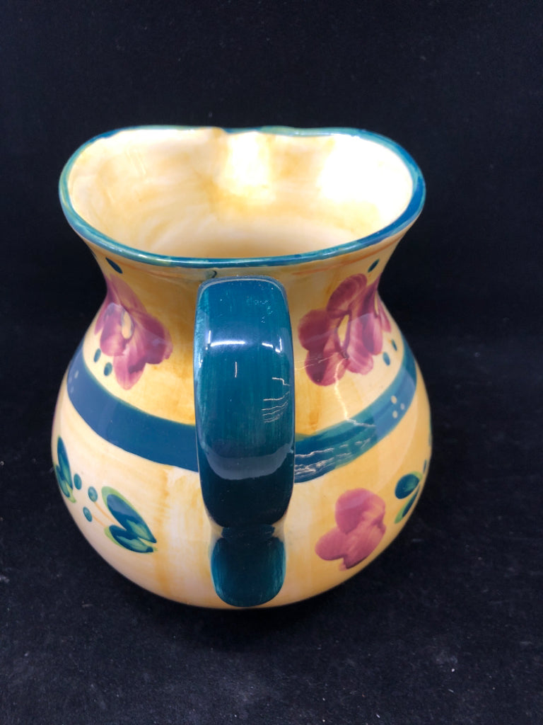 FLORAL PITCHER YELLOW/GREEN.