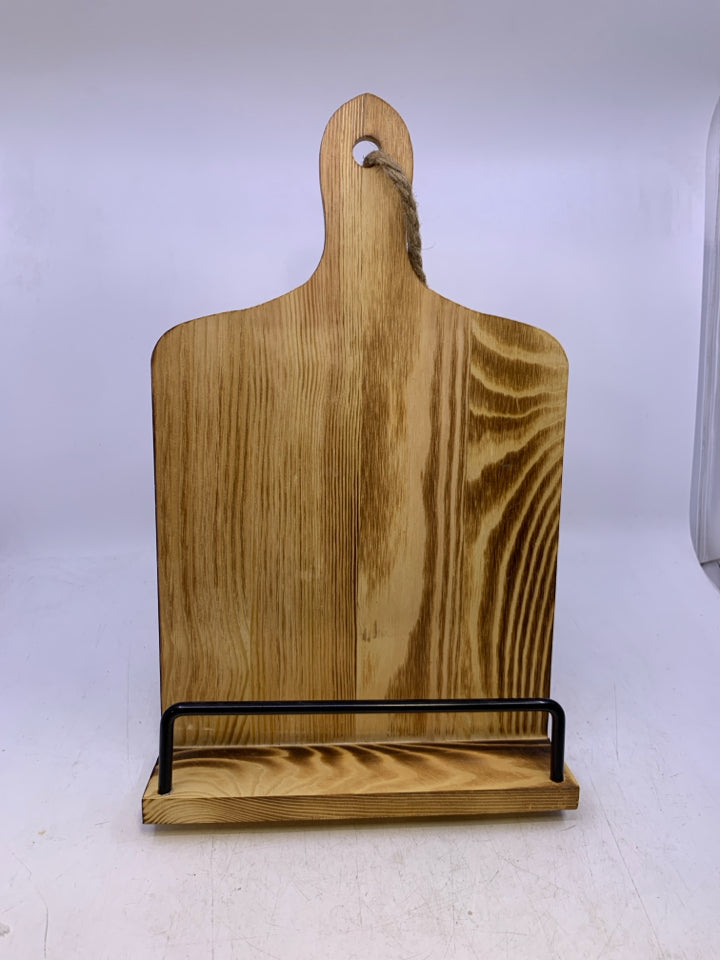 WOOD TABLET STAND.