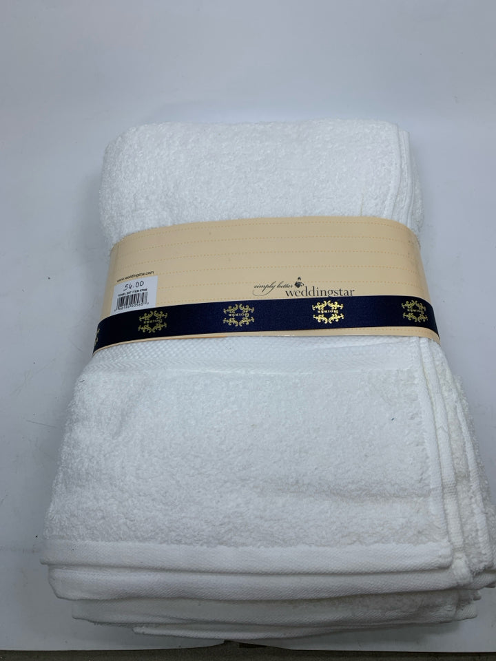 2 PC MR & MRS COTTON EMBROIDERED TOWELS NIP.