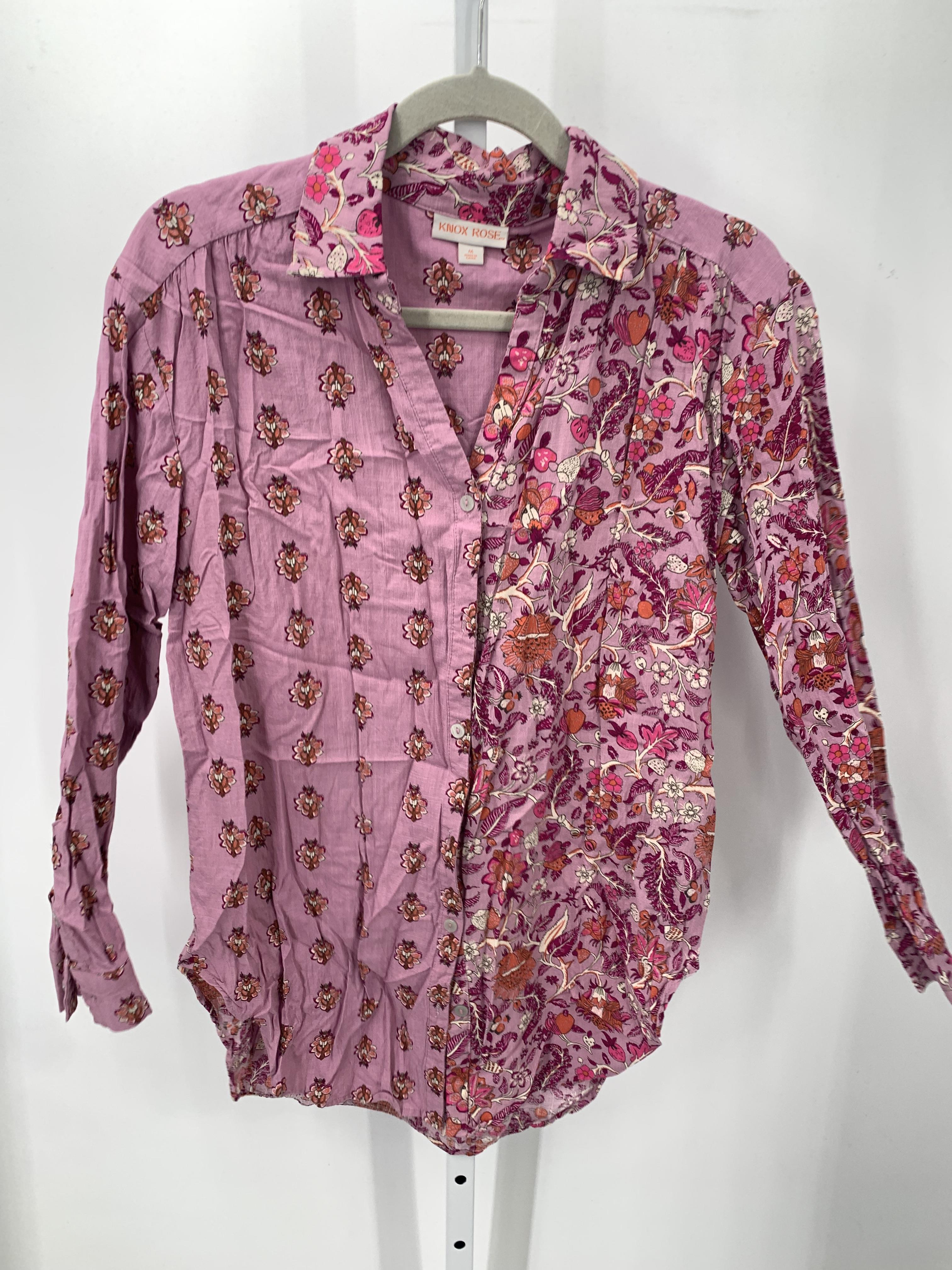 Knox Rose Size Medium Misses Long Sleeve Shirt