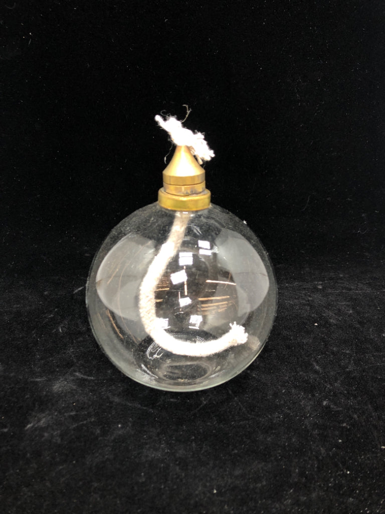 MED CLEAR GLASS OIL LANTERN BALL.