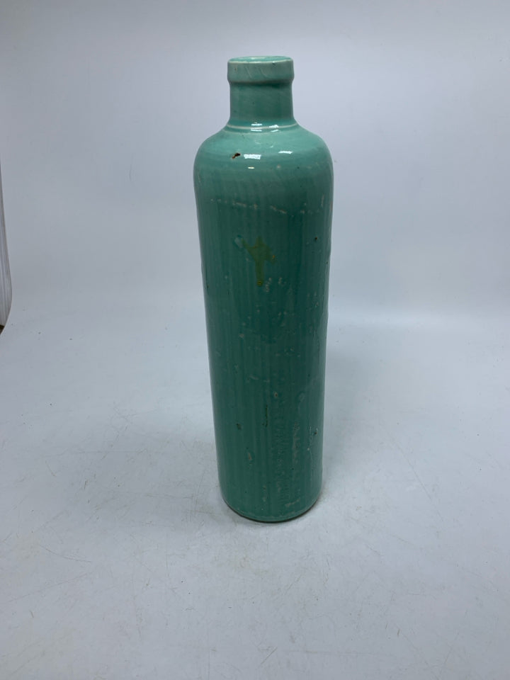 STONEWARE AQUA VASE.