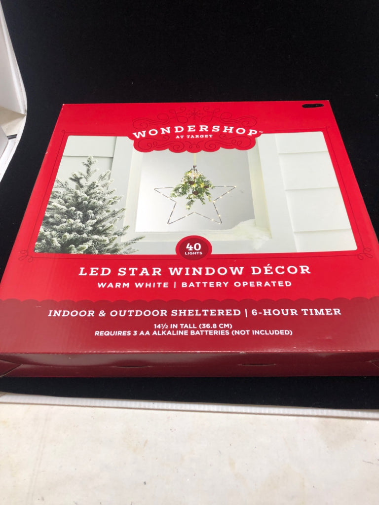 NIB LED STAR WINDOW DECOR.