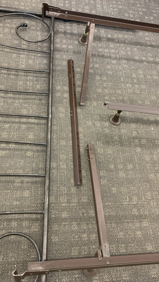 METAL SCROLL KING BED FRAME.