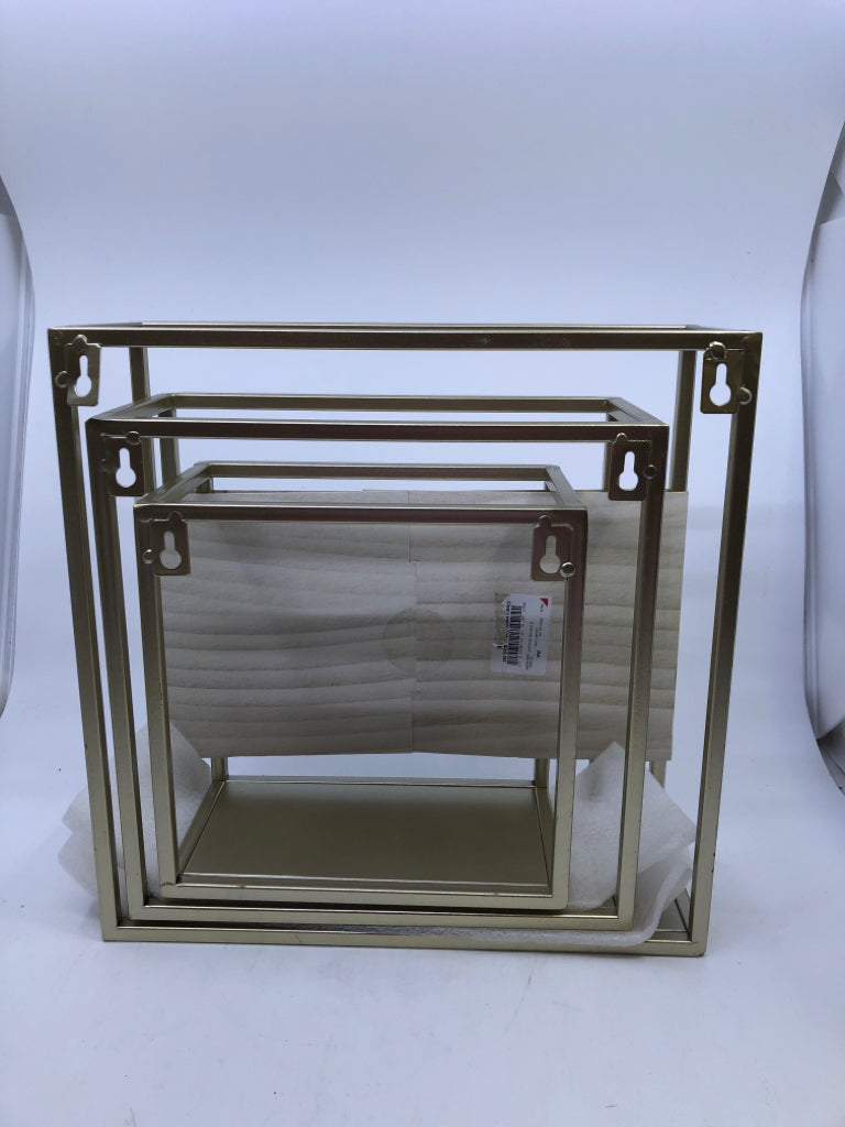 3PC SQUARE METAL SHELF SET.