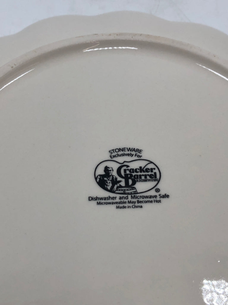 4 BLACK ROSE/PLAID PLATES.