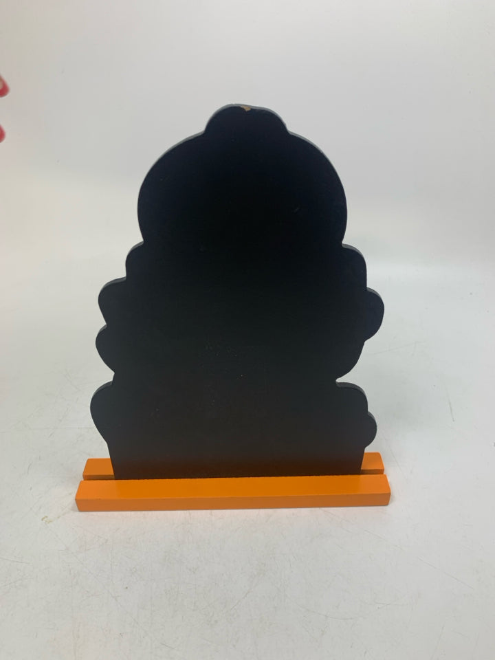 TRICK OR TREAT GLITTER PUMPKIN STANDING SIGN.