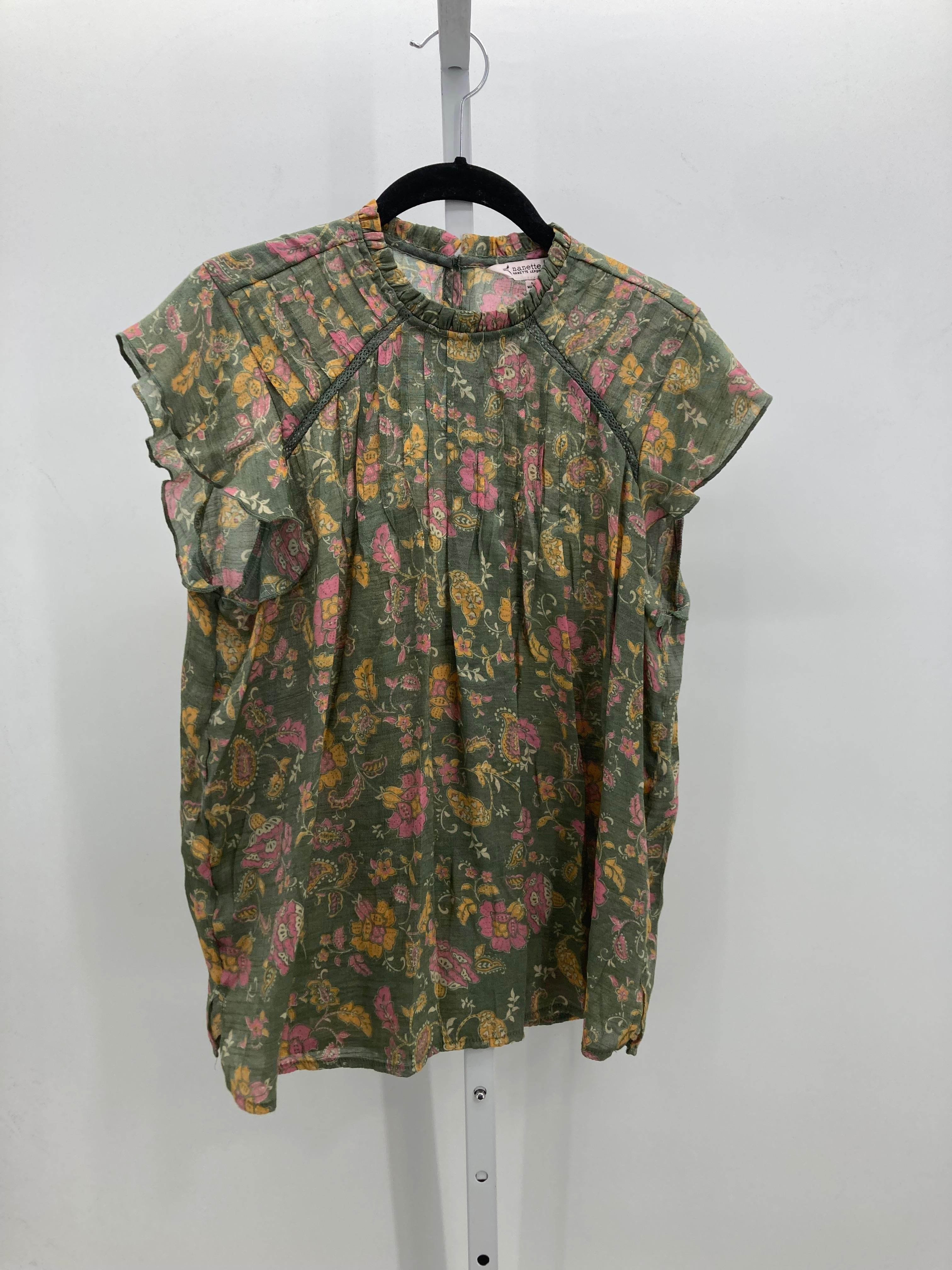 Nannette Size Large Misses Short Sleeve Shirt