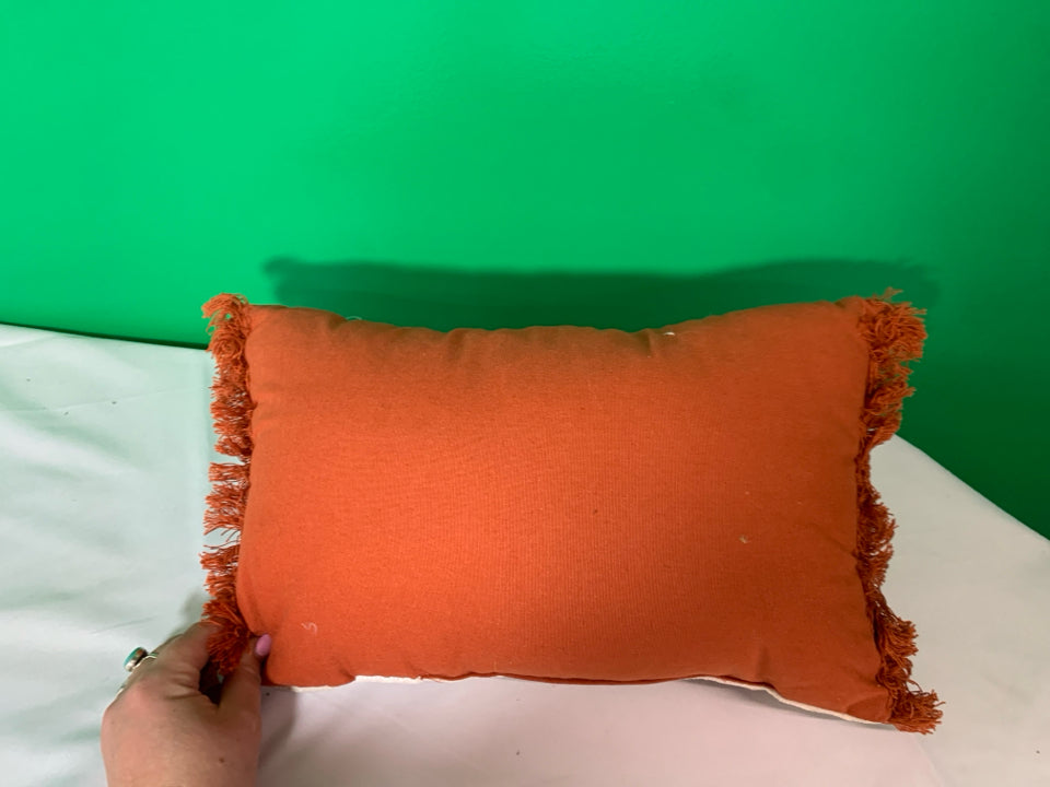 PUMPKIN BEADED RECTANGLE PILLOW.