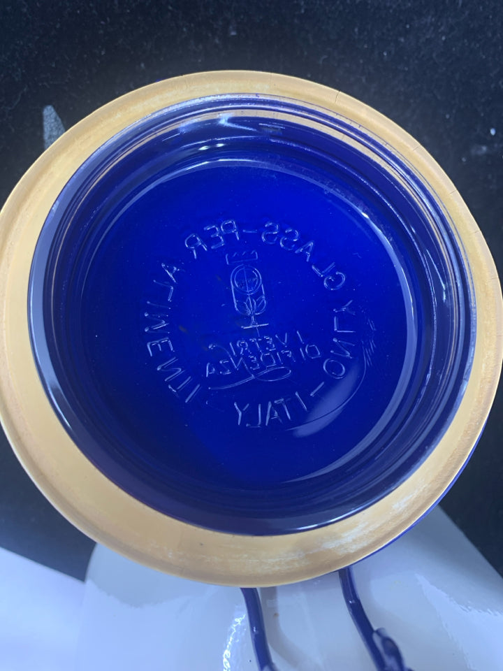 VTG WHITE CANISTER W BLUE LID.