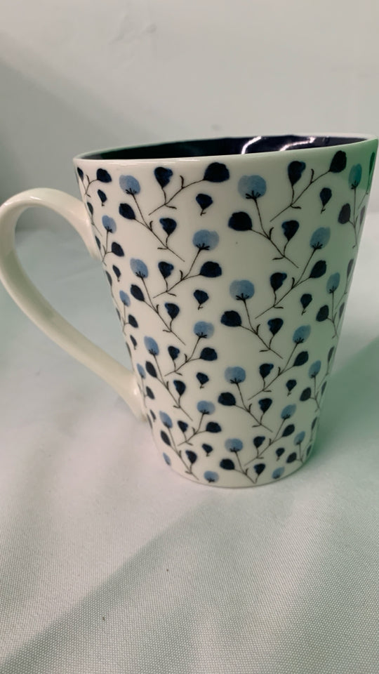 CHARM IS DECEPTIVE-BLUE FLORAL MUG.