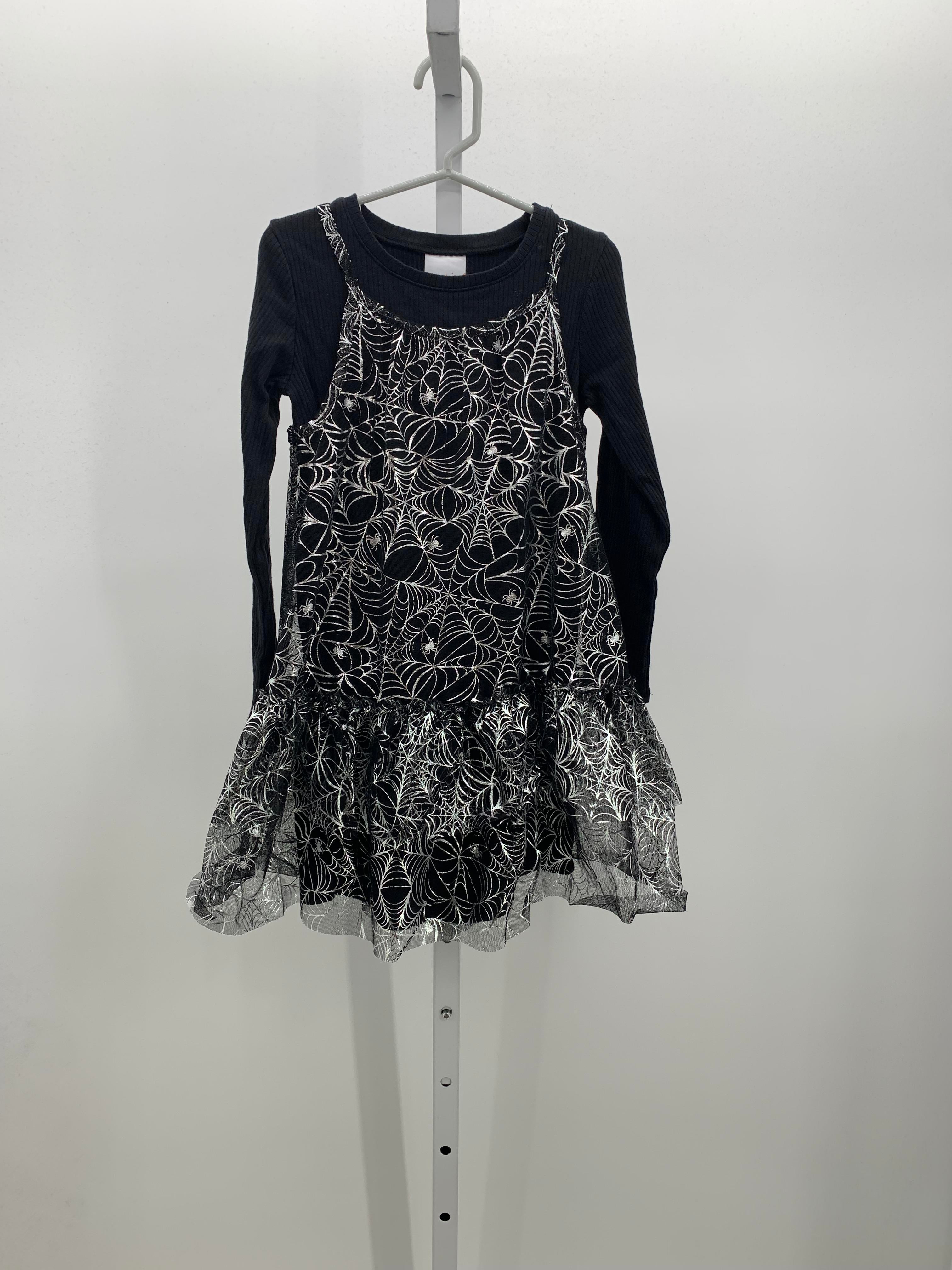 LONG SLV DRESS SILVER SPIDER WEBS