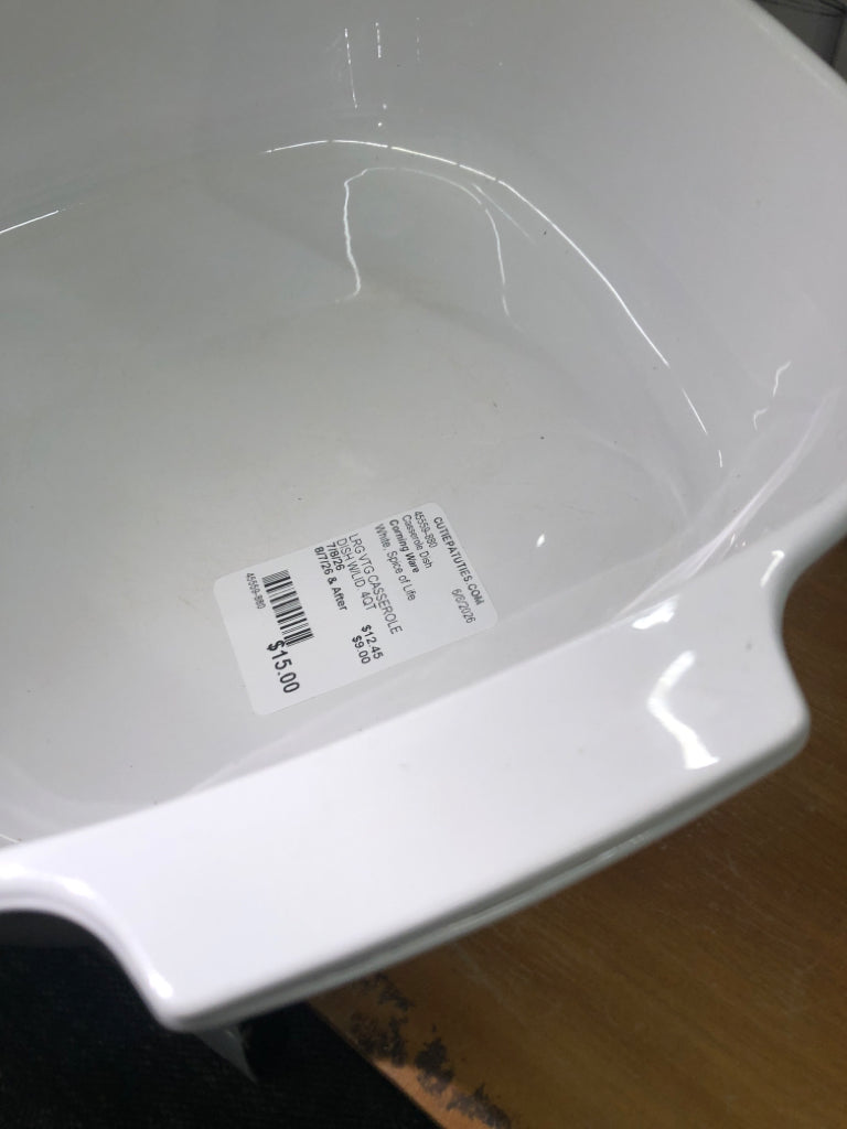 LRG VTG CASSEROLE DISH W/LID.