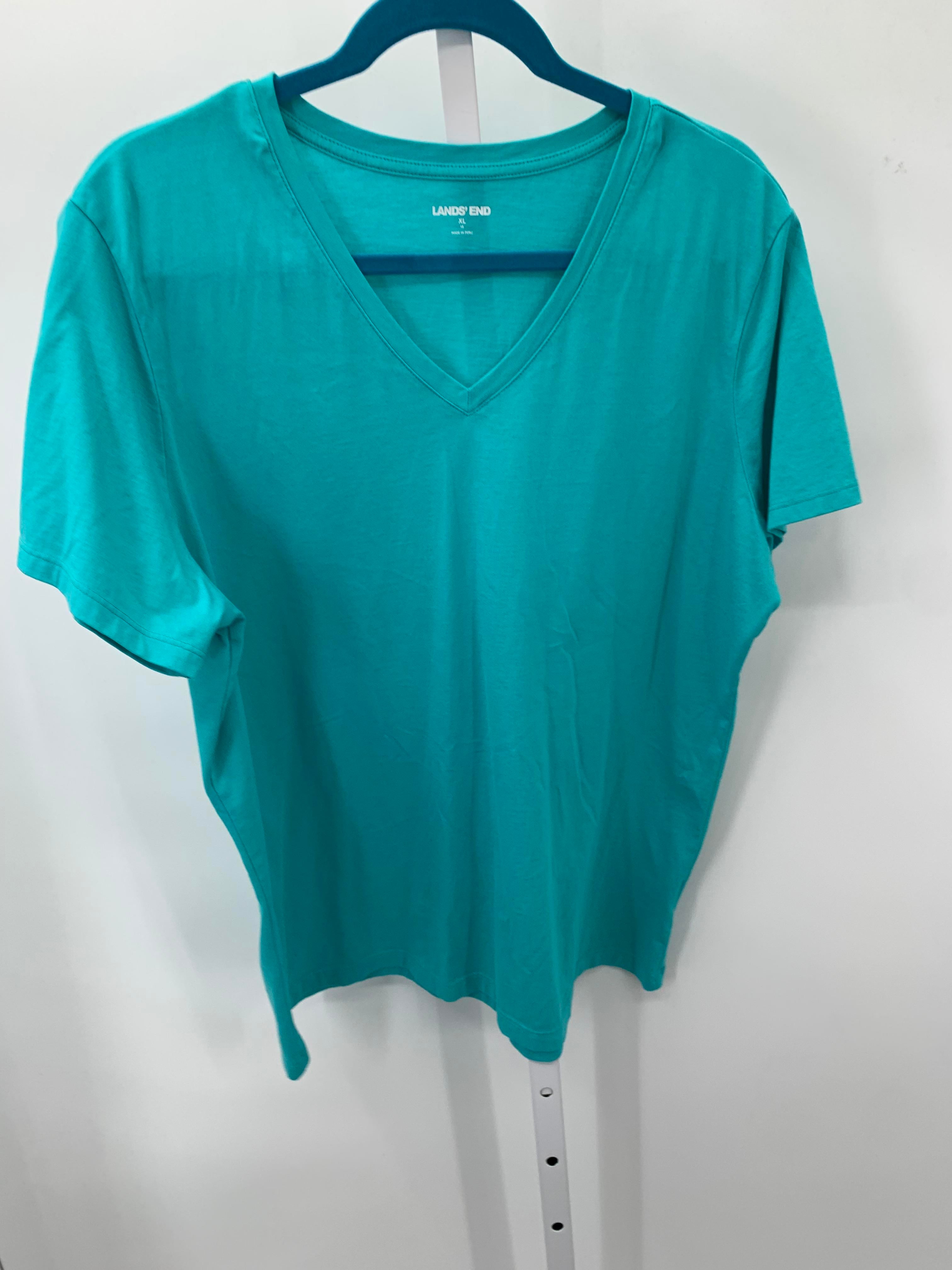 Lands End Size Extra Large Misses Short Sleeve Shirt