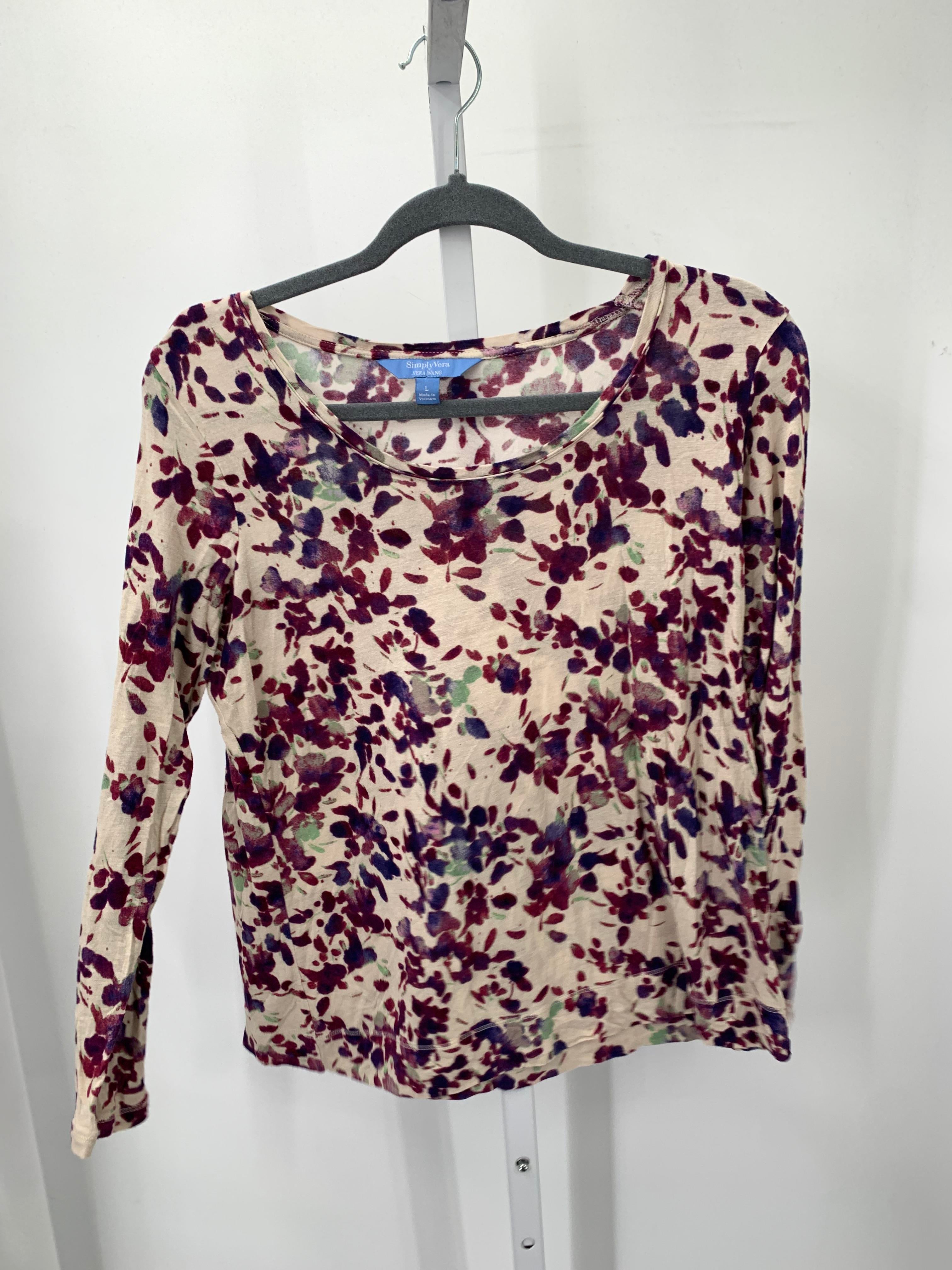 Vera Wang Size Large Misses Long Sleeve Shirt