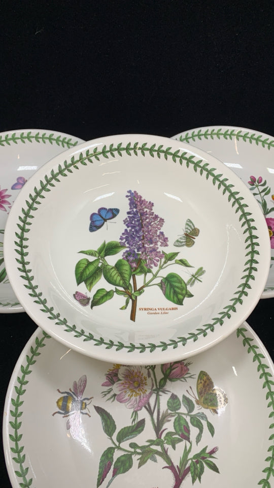 4 BOTANIC GARDEN SALAD BOWLS.