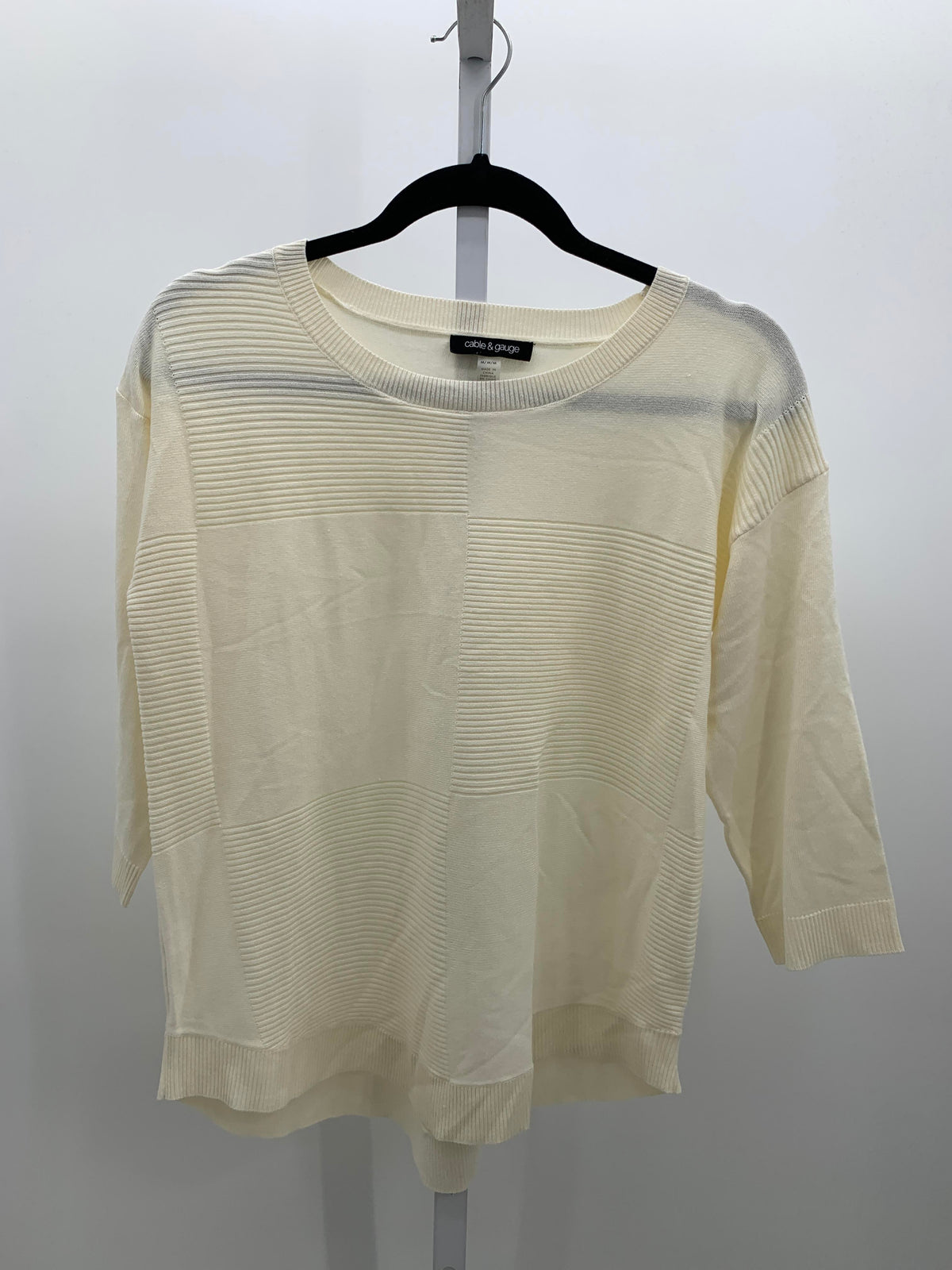 Cable & Gauge Size Medium Misses 3/4 Sleeve Sweater